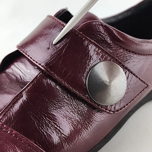Joseph Seibel Burgundy Patent Leather Strap Slip On  Walking Work Shoes Size 39 - Picture 12 of 16